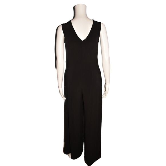 G.I.L.I. NEW $81 Drape Front Jettsetter Knit Jumpsuit in Noir Black Large - Picture 3 of 3